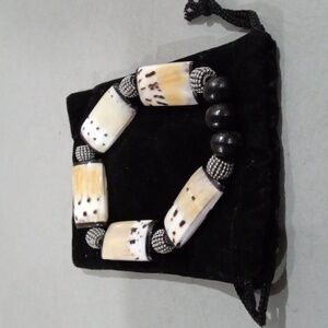 3 in exotic beaded ceramic bracelet NWOT